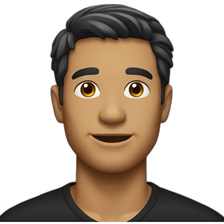 handsome man in black. emoji