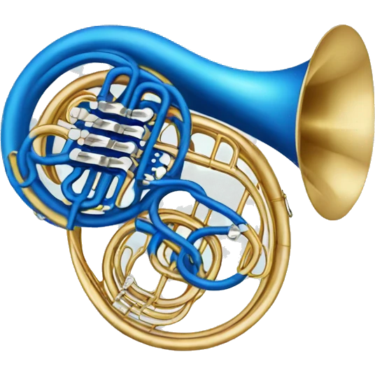 Blue french horn emoji