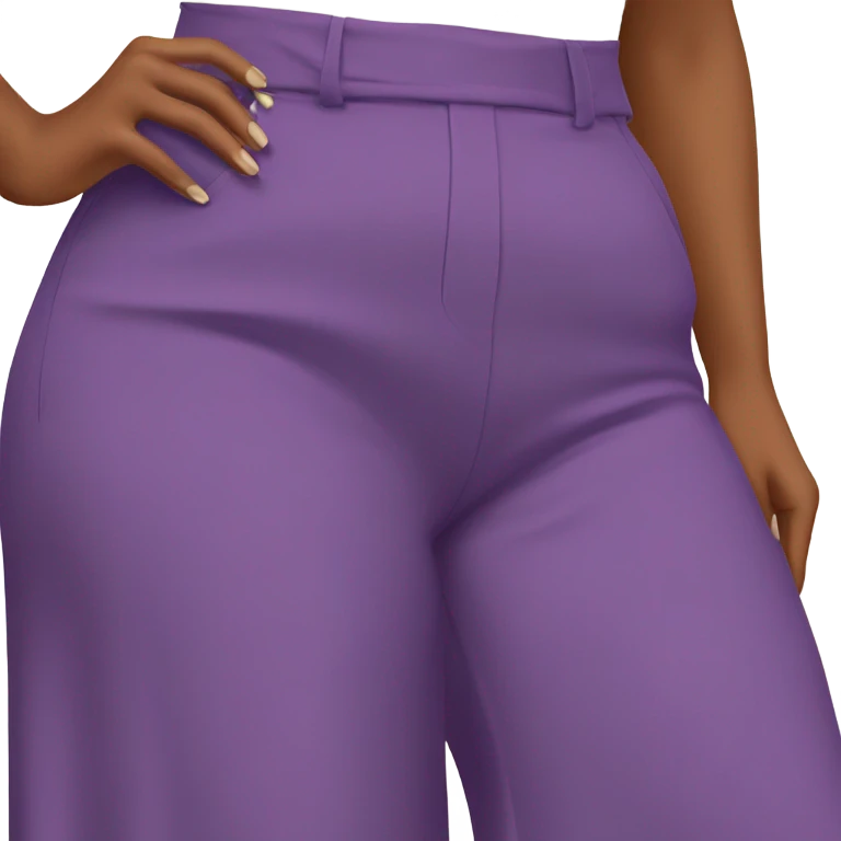 Realistic isolated pair of high waist long wide leg dressy casual pants in purple emoji
