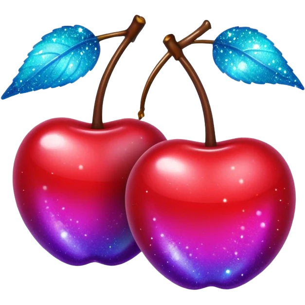 glitter purple and cian 2 cherrys emoji