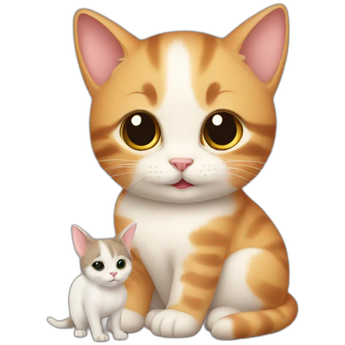 Cat with a baby rabbit  emoji