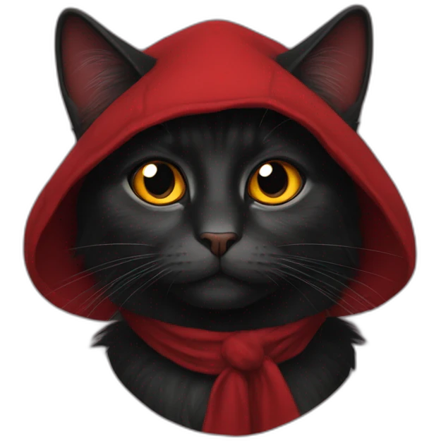 Salem the cat in red emoji