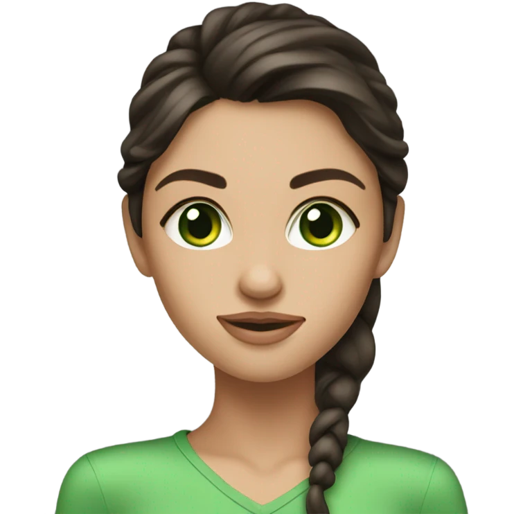 Brunette Model with Green eyes  emoji