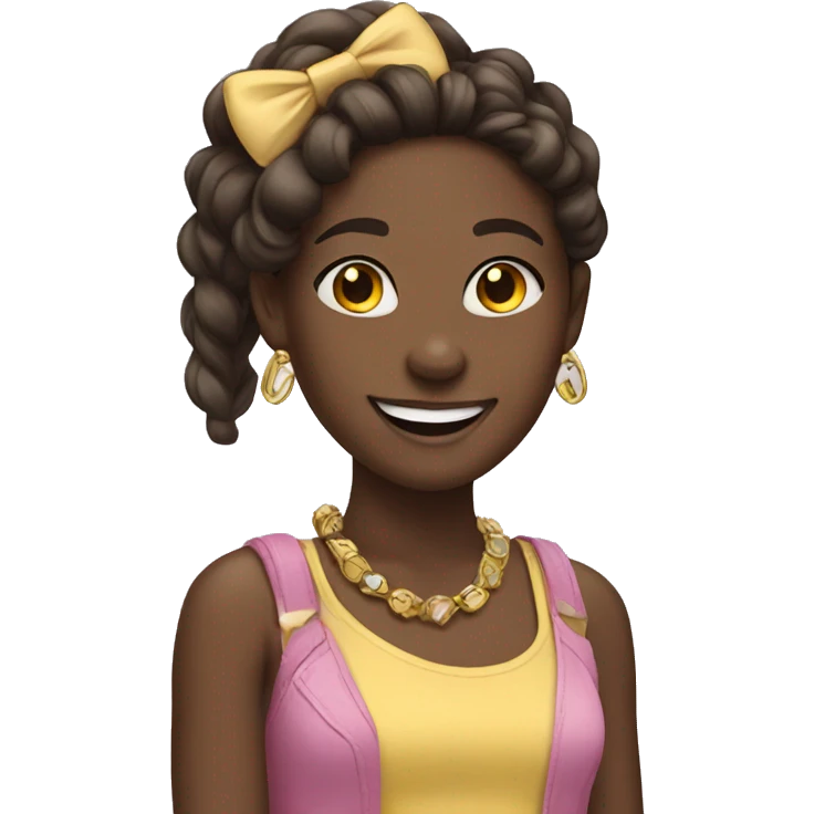 smiling girls with accessories emoji