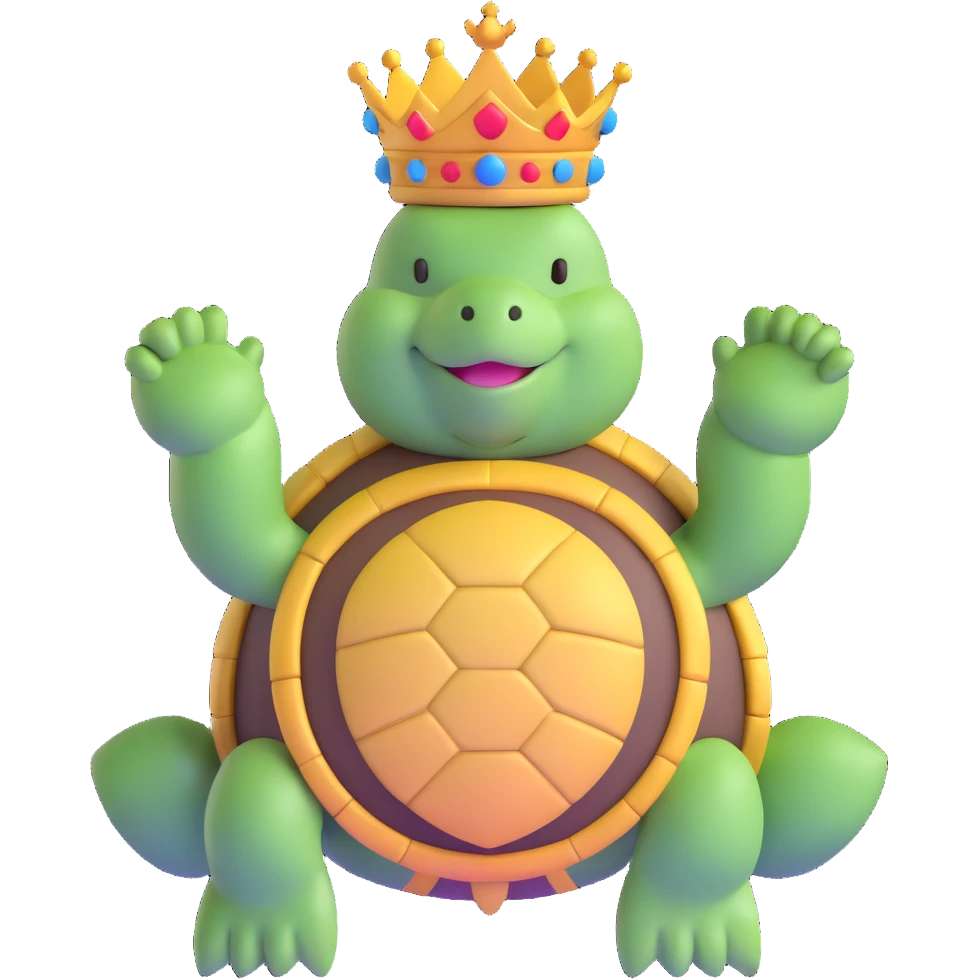 majestic turtle deity with crown emoji