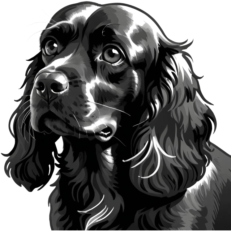 Realistic black cocker spaniel  emoji