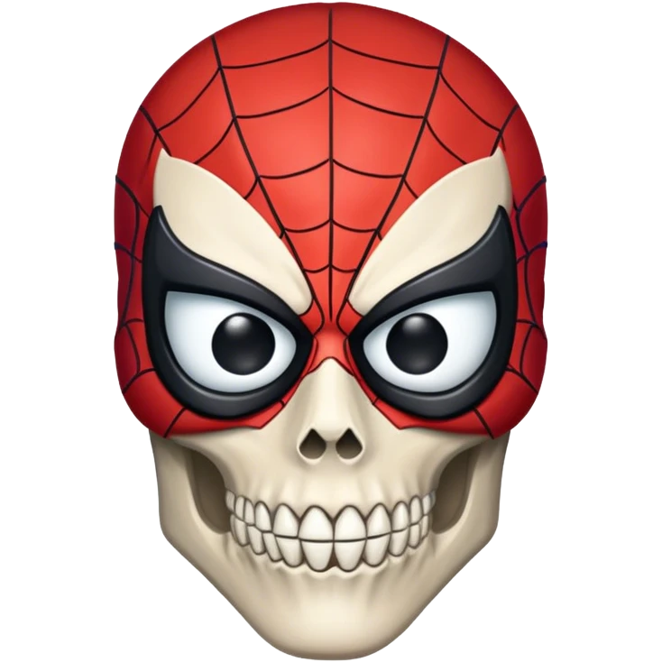 Half spiderman, half skull emoji