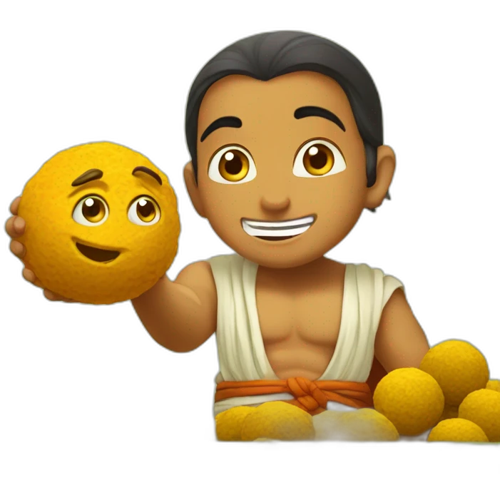 Chota bheem with laddoo emoji