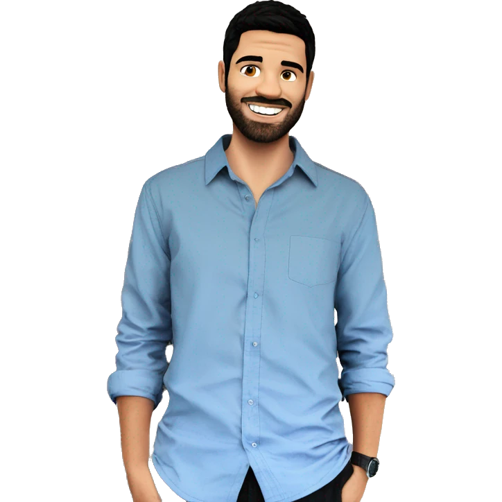 confident smiling man standing tall emoji