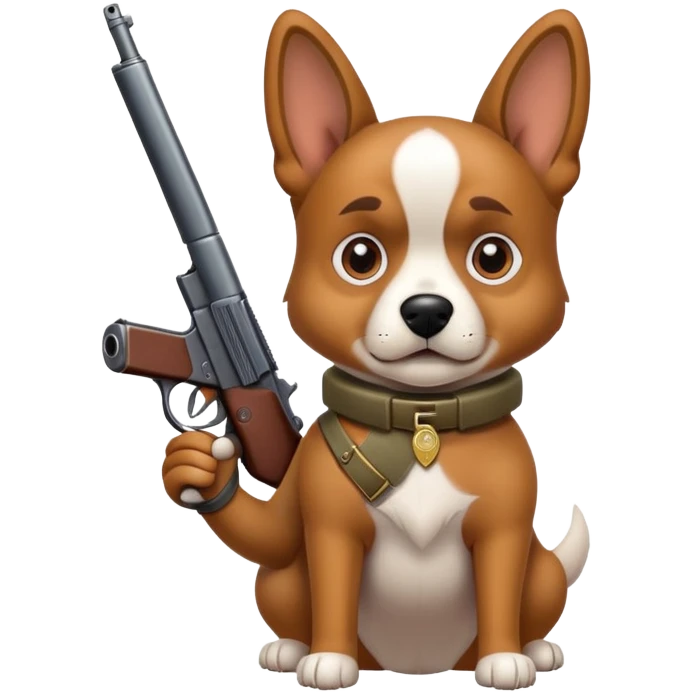 Dog with gun emoji
