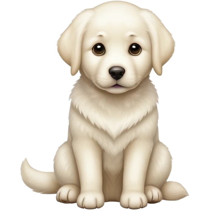 White Labrador adult dog sitting emoji
