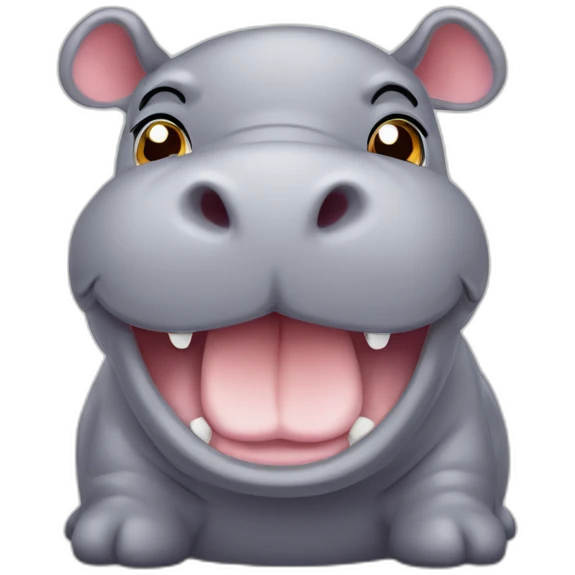 Cute little chubby Hippopotamus emoji