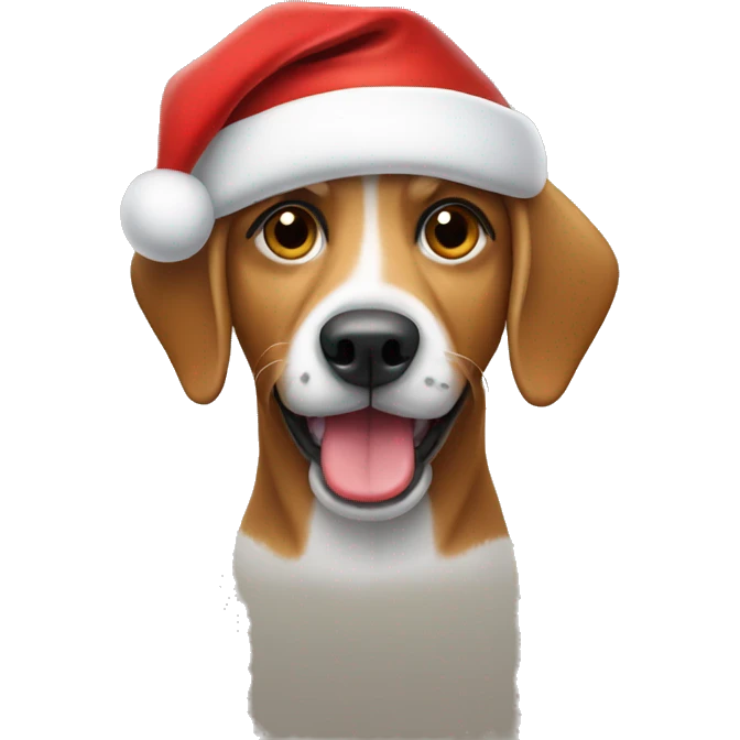 dog wearing santa hat  emoji