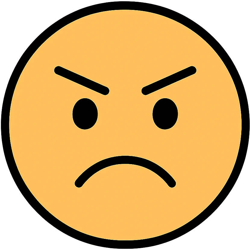 frowning face with lowered eyebrows emoji