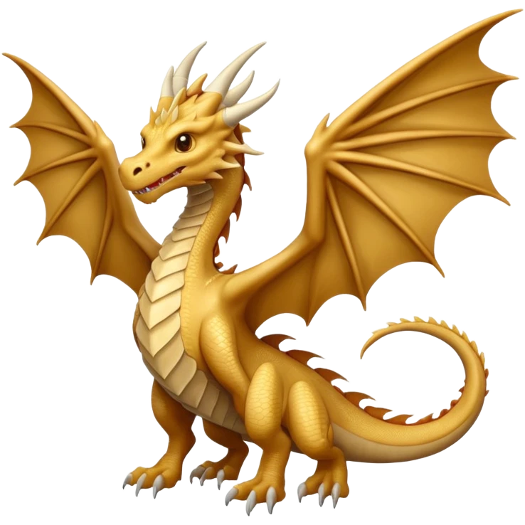 Beige dragon in the style of Game of Thrones, facing forward with its wings spread. emoji
