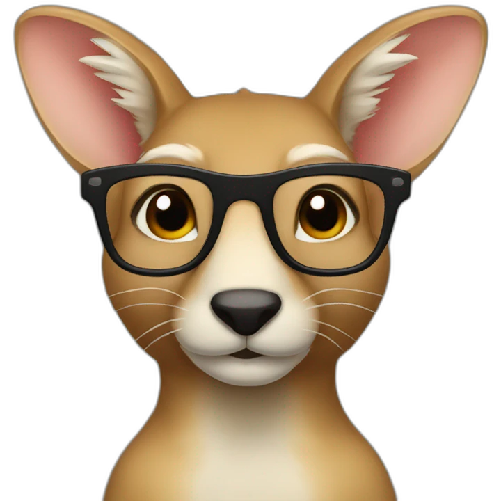 kangourou black glasses emoji
