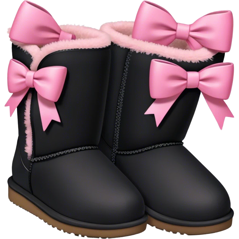 Black UGGs with pink bows emoji
