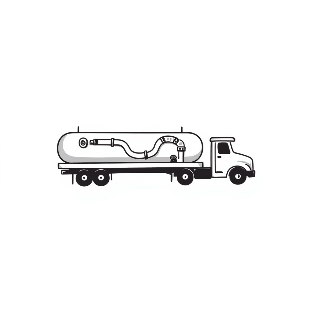a pipeline on a delivery truck, hand drawn doodle style emoji