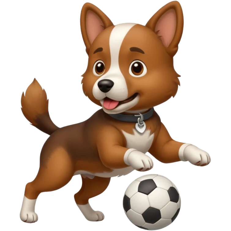 Ftbol oynayan köpek emoji