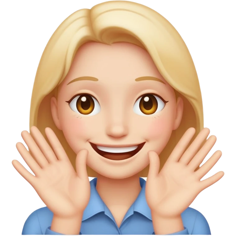 Smiley blushing with hands under emoji