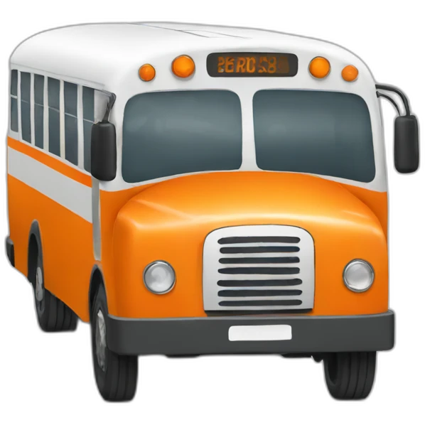bus orange blanc emoji