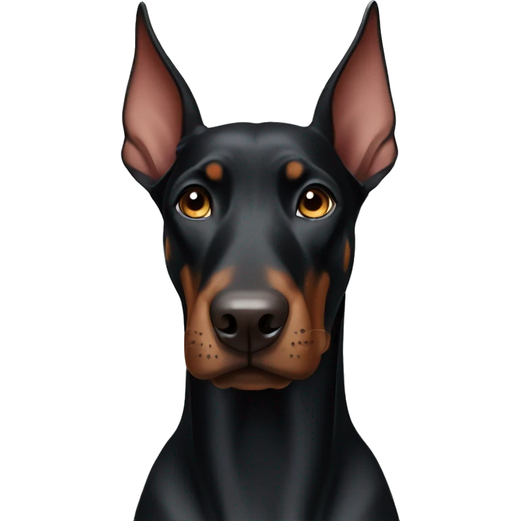 Black doberman dog without ears  emoji