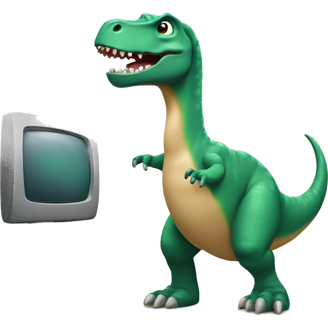 Dinosaurio viendo la tele emoji