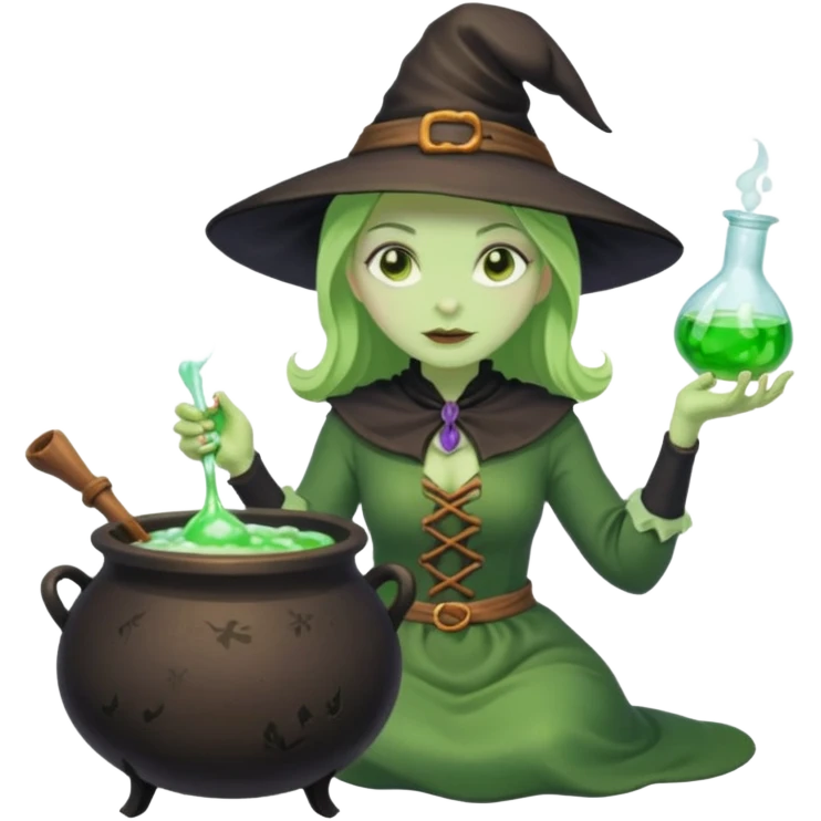 green witch cooking potion emoji