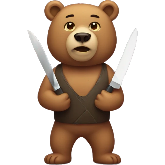 Bear holding knife emoji