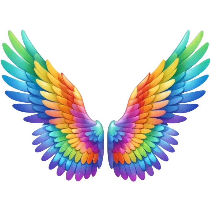 tiny rainbow angel wings. cute Tony left and right rainbow angel wings. Only wings. emoji