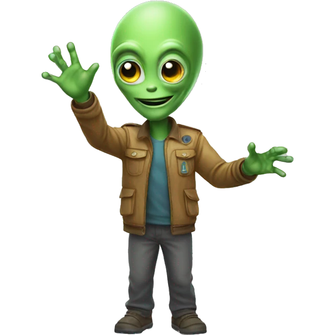 alien waving emoji