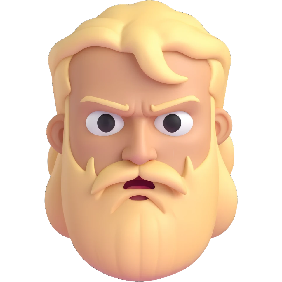 angry man with blonde hair and beard emoji