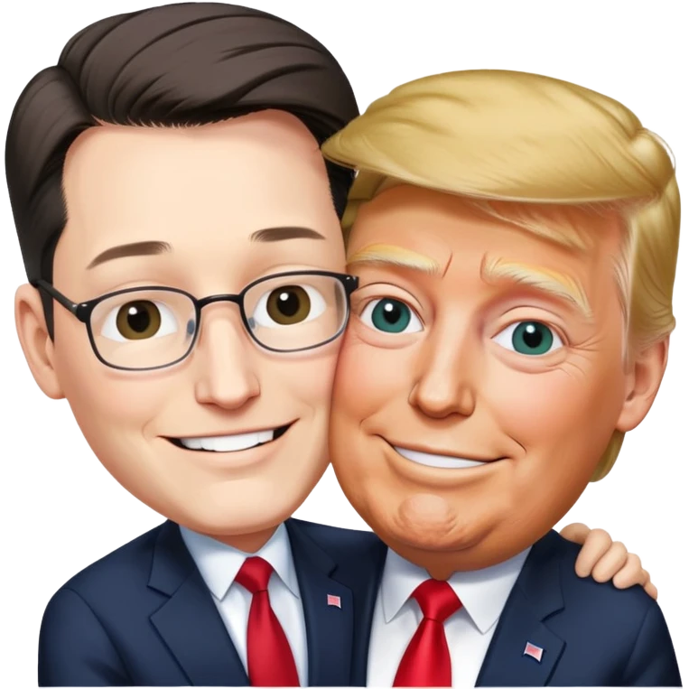 Pierre Poilievre and Donald Trump in love with each other emoji