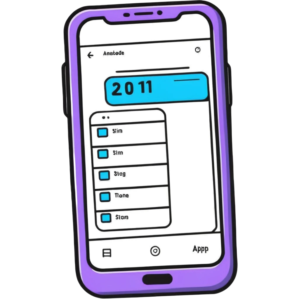 smartphone with schedule app interface emoji