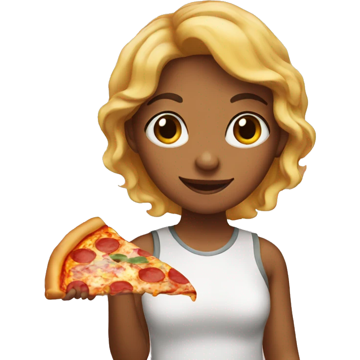 Girl with pizza emoji