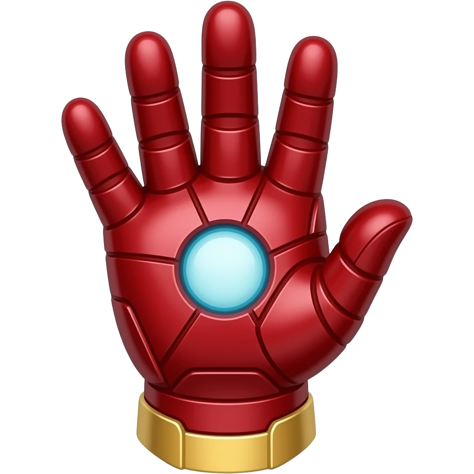 Click, click thumb and point finger iron man arm glove with infinity stones emoji