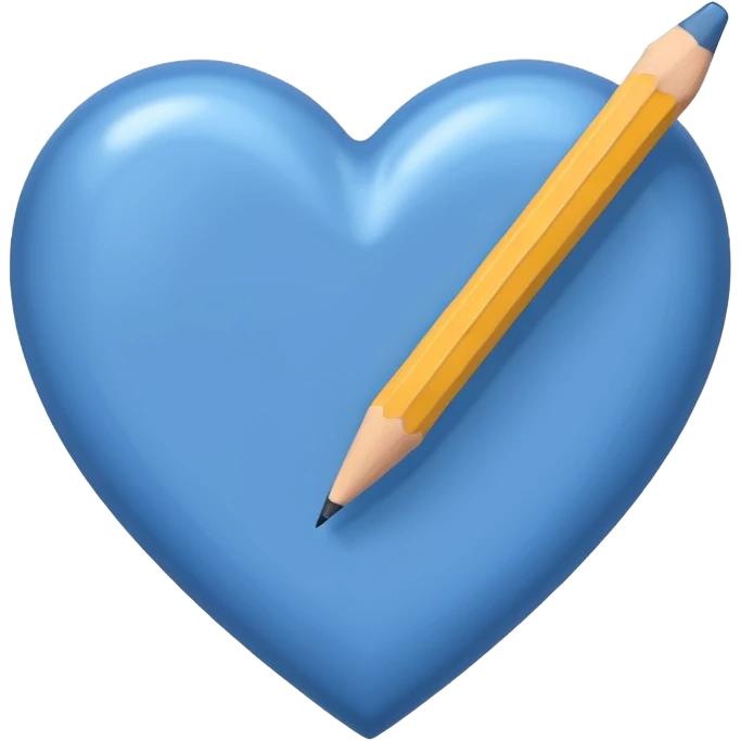 blue heart with a pencil emoji