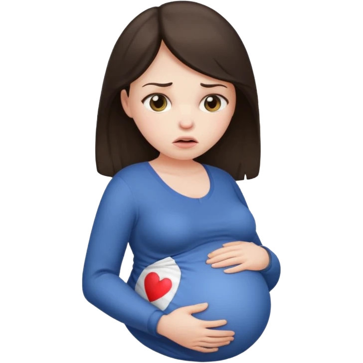 Upset brunette pregnant woman  emoji