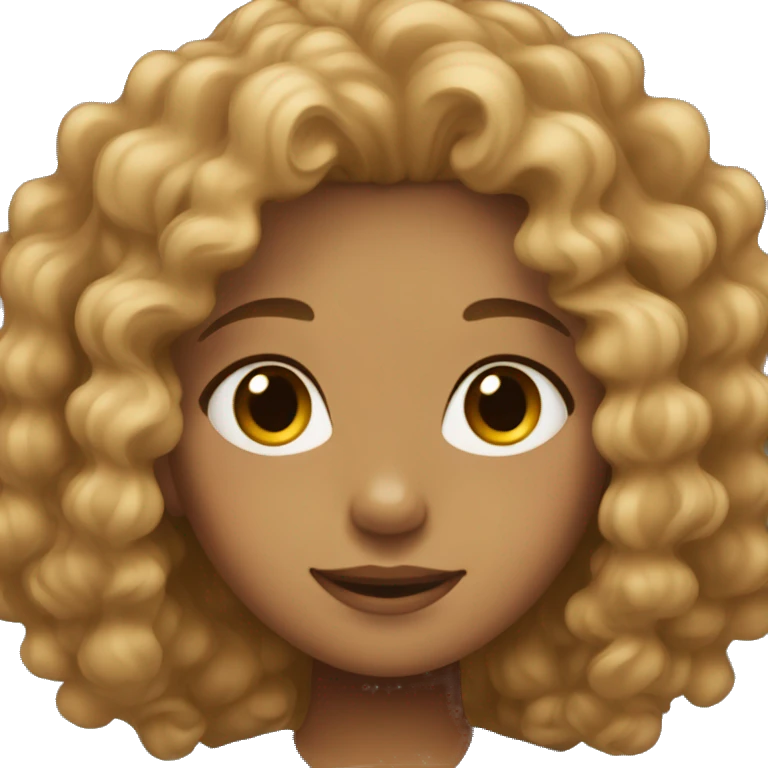 Girl with liht brown curlyhair emoji