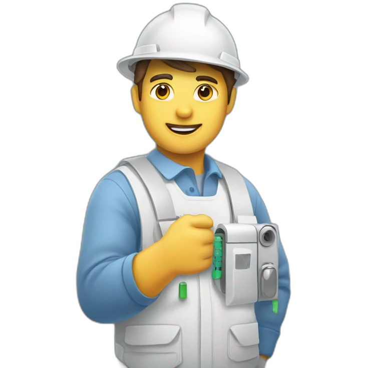 telecom technician with a fiber in one hand emoji
