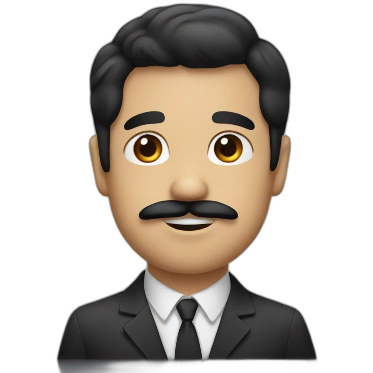 little guy with black hair and a mustache emoji