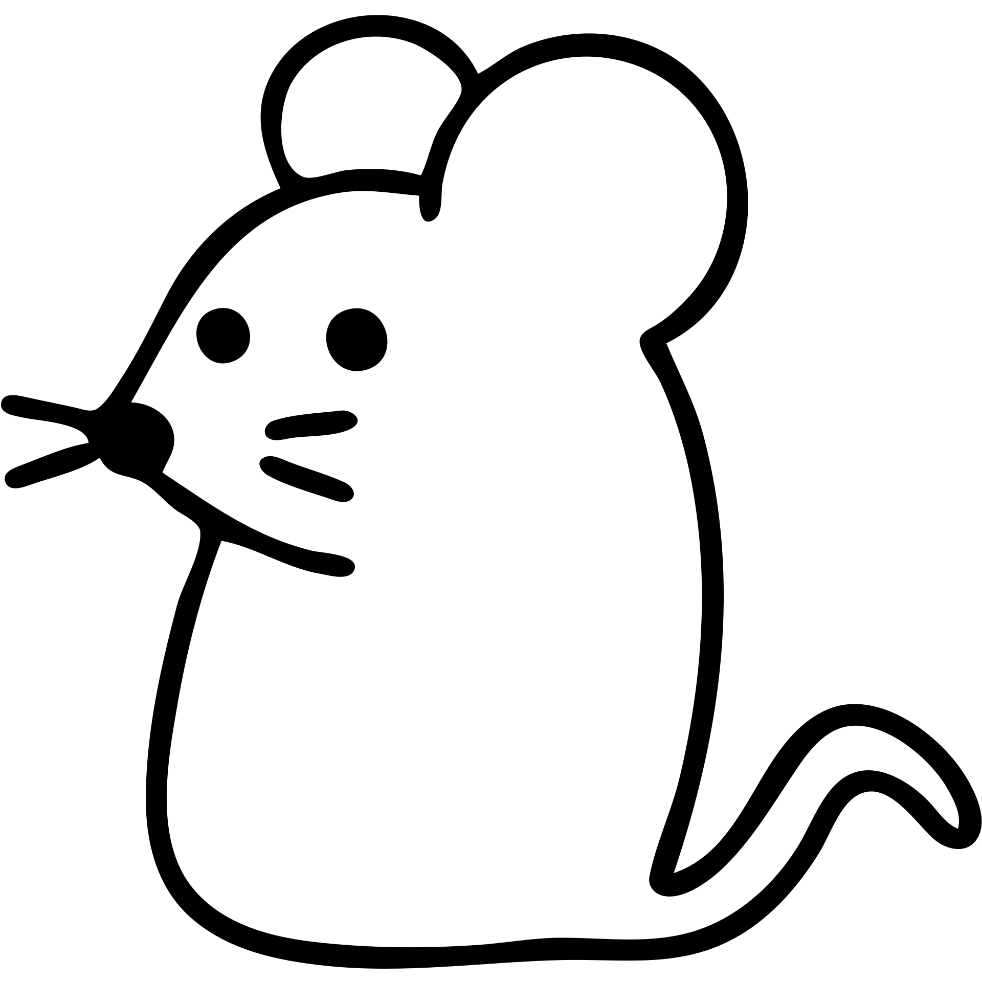 Simple mouse icon with round ears and whiskers emoji