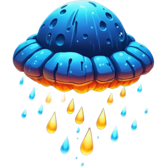 Asteroid rain fall emoji