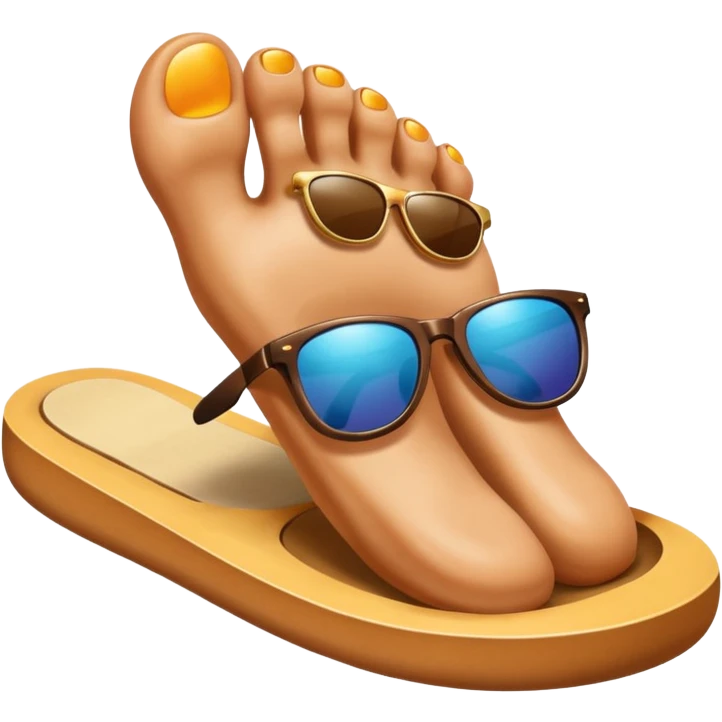 foot with sunglasses emoji