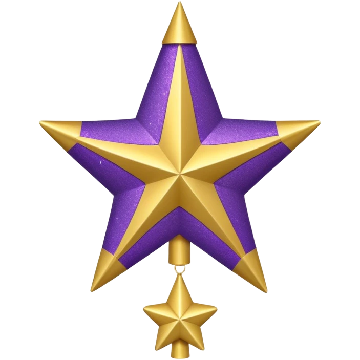 purple and gold tree topper emoji