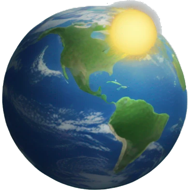 Earth as a comet emoji