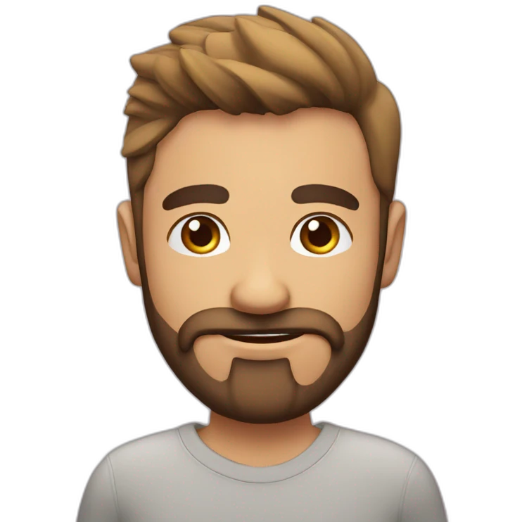 Chico sin pelo con barba fotografo emoji