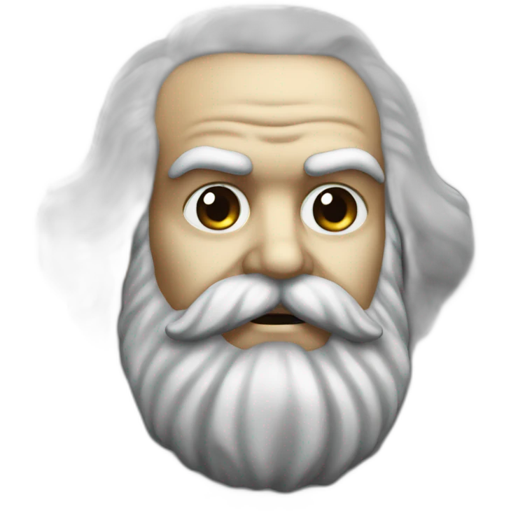 Karl Marx with black moustache detail emoji