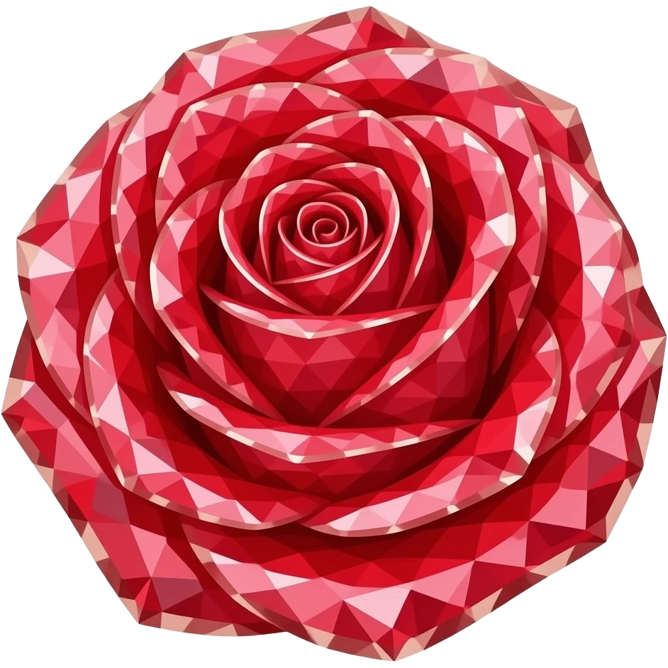 red detailed glitter crystal rose emoji