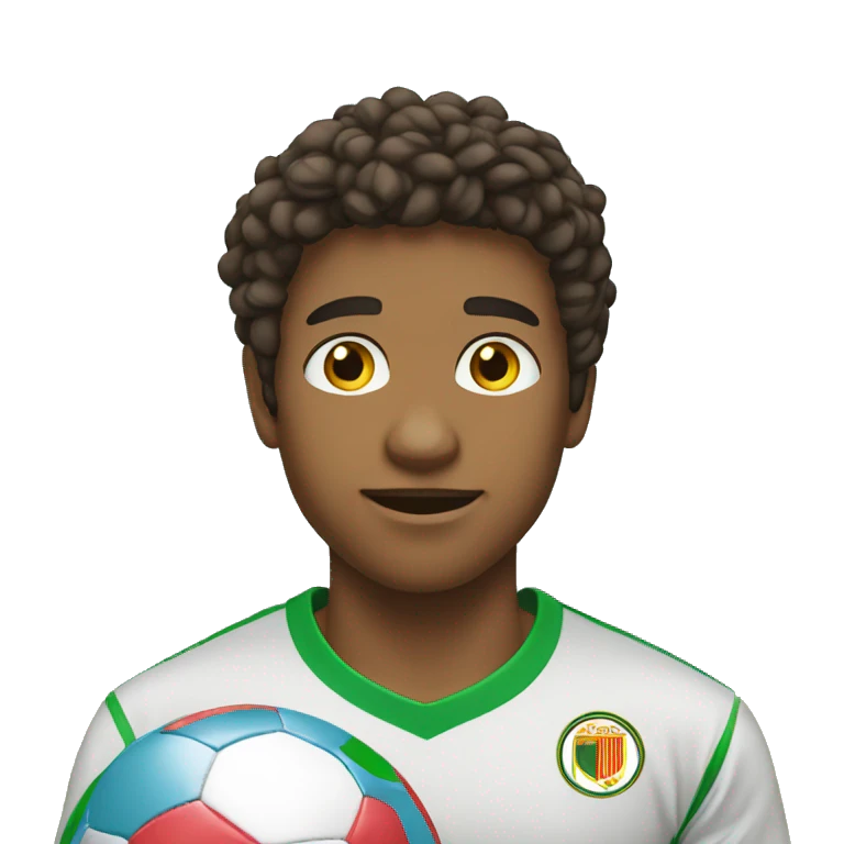 Joven jugando fútbol emoji